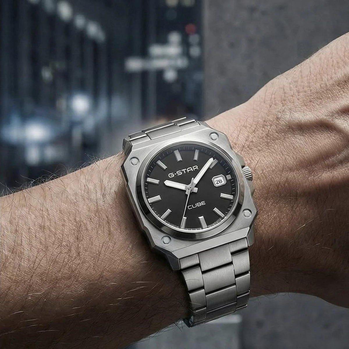G-STAR CUBE SILVER-TONE