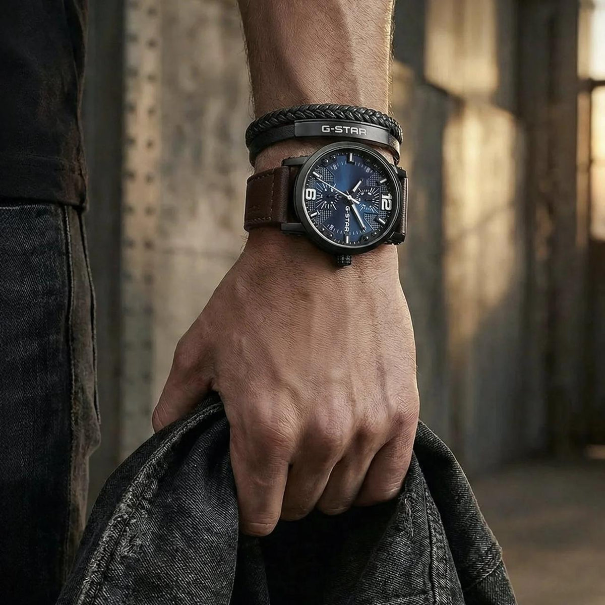 G-STAR ROVIC BLACK WITH BLUE DIAL