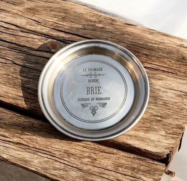 ROUND "BRIE" STAINLESS STEEL PLATE 18CMX2