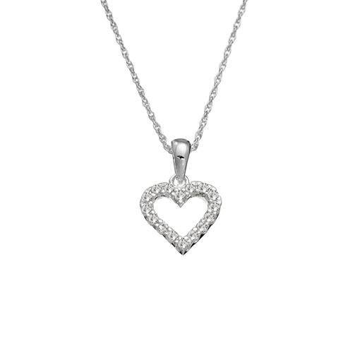 SS CHILDREN'S CZ HEART NECKLACE