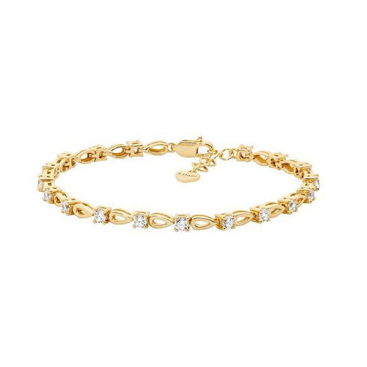 SS GP OPEN TEAR DROP CZ BRACELET