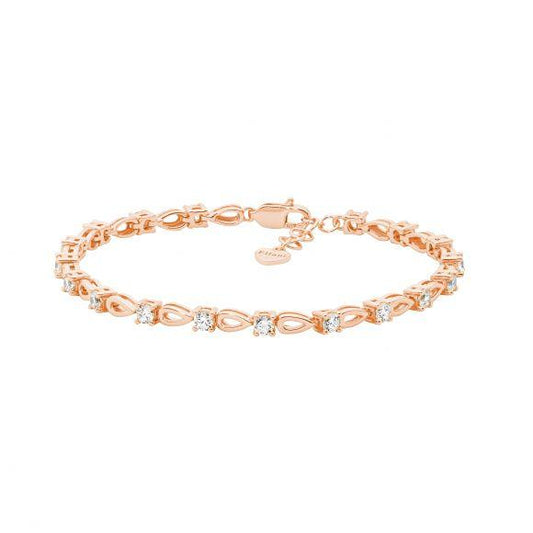 SS RGP OPEN TEAR DROP CZ BRACELET