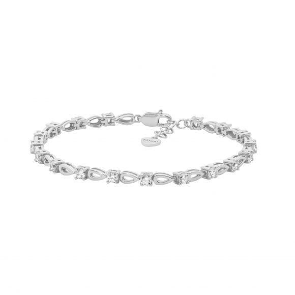 SS OPEN TEAR DROP CZ BRACELET