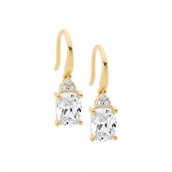 SS GP CZ DROP EARRINGS