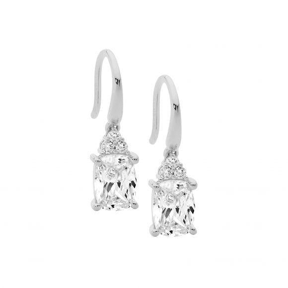 SS CZ DROP EARRINGS