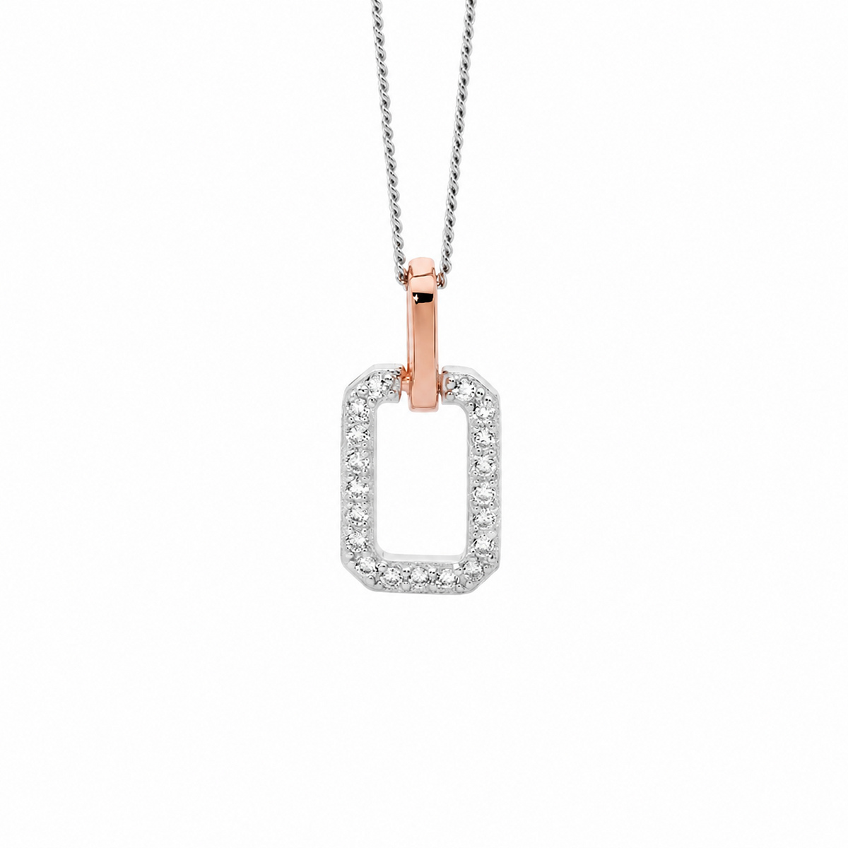 SS RGP RECTANGLE CZ NECKLACE
