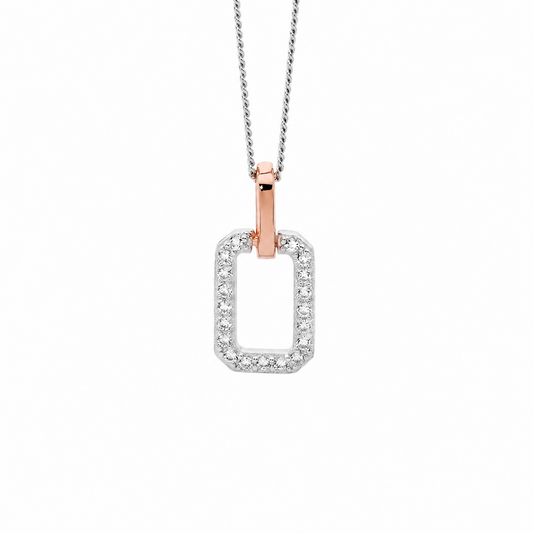 SS RGP RECTANGLE CZ NECKLACE