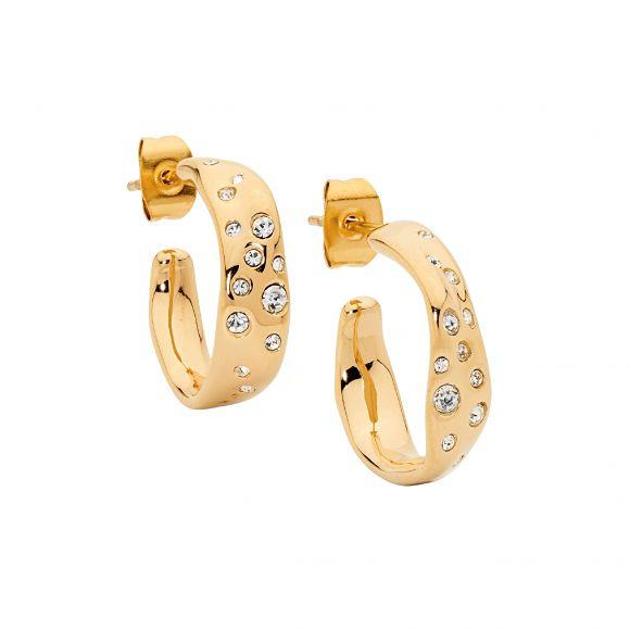 ELLANI GP SCATTERED CRYSTAL HOOPS