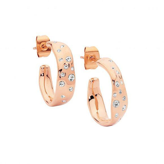 ELLANI RGP SCATTERED CRYSTAL HOOPS