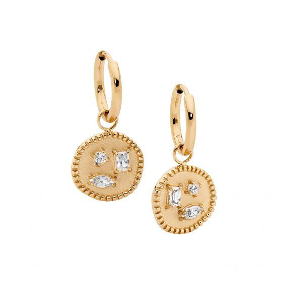 ELLANI GP CRYSTAL DISC EARRINGS