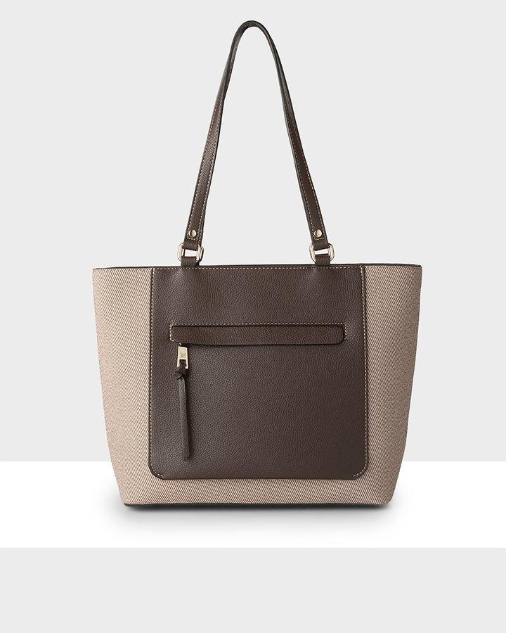 MADISON MEDIUM TOTE ROXANNE NATURAL/CHOCOLATE