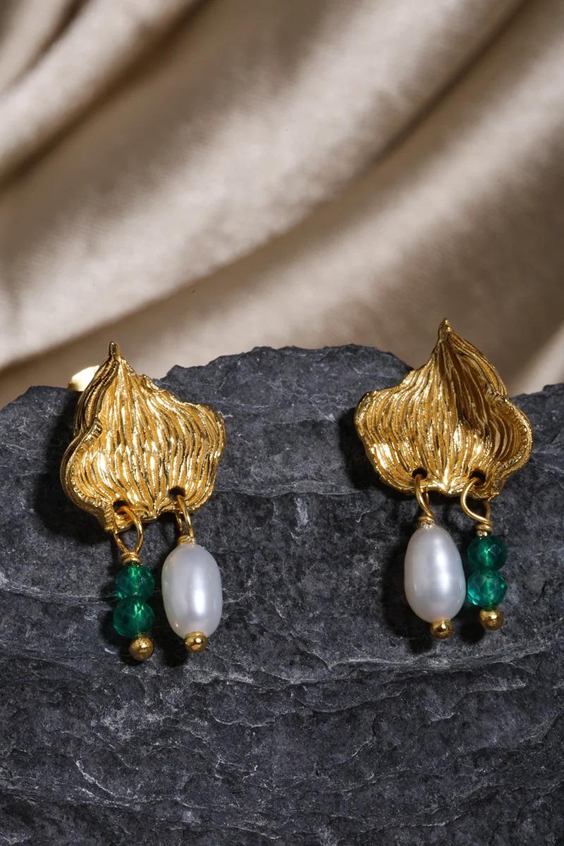 CHRYSSA GP FWP GREEN ONYX DROP EARRINGS