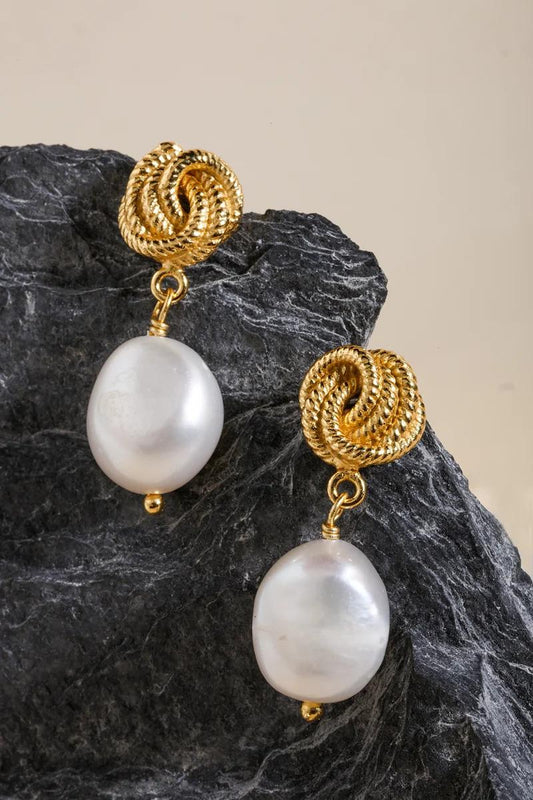 CHRYSSA GP FWP KNOTTED TWIST DROP EARRINGS