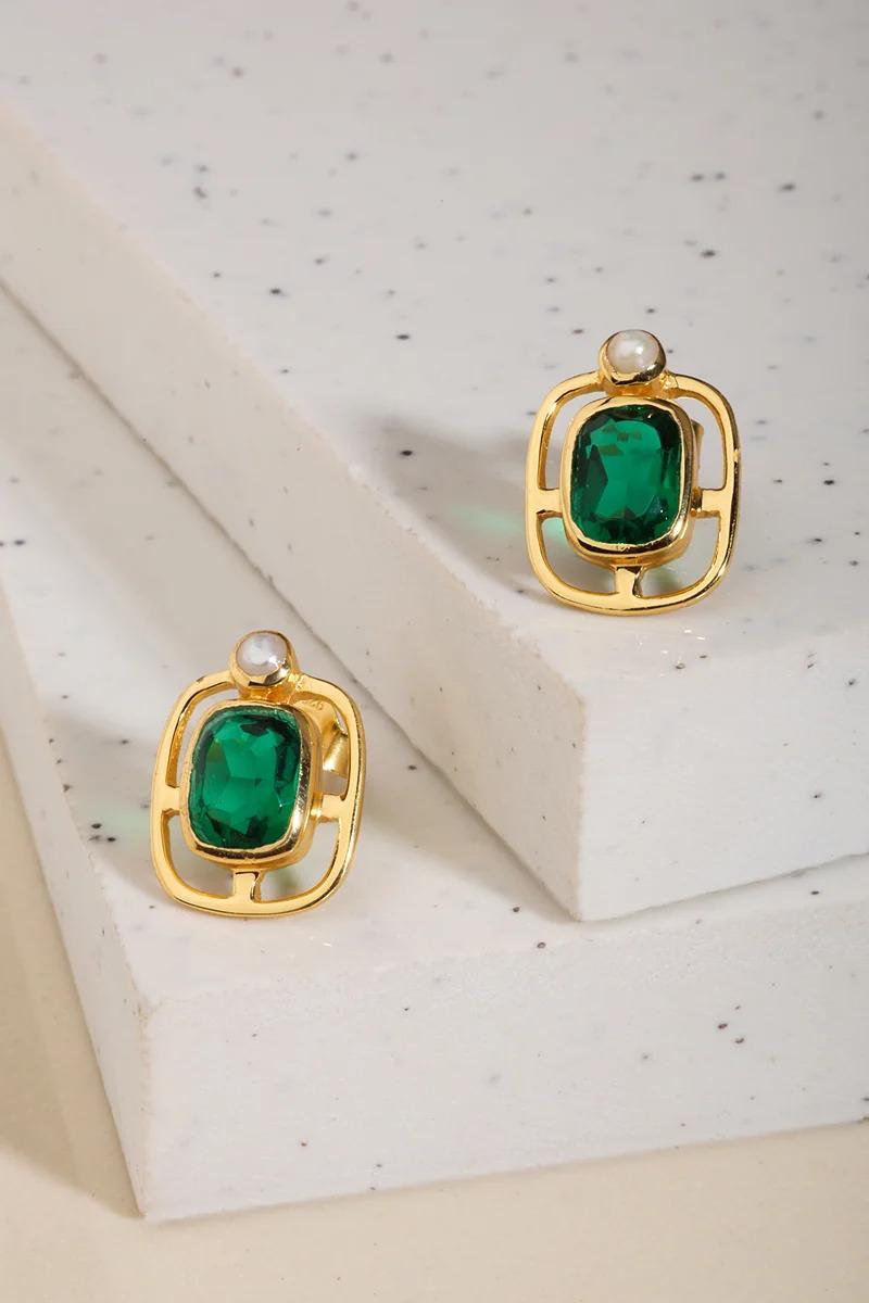 CHRYSSA GP HYDRO GARNET GEO EARRINGS