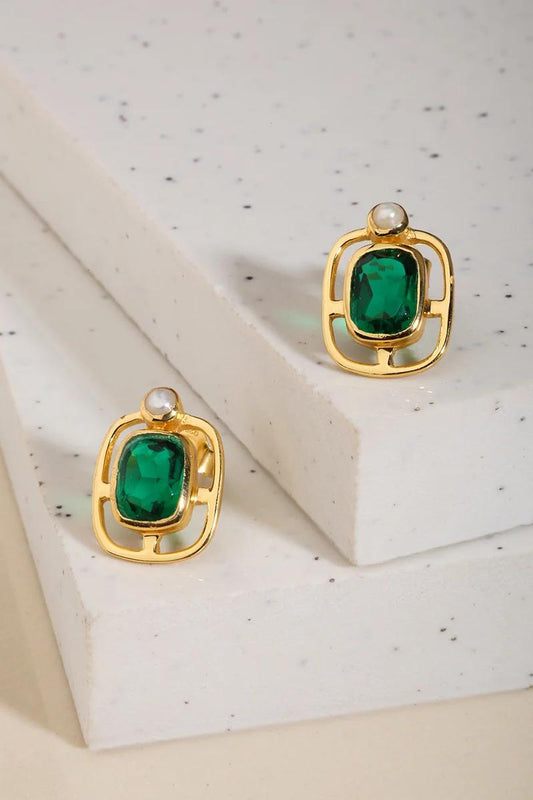 CHRYSSA GP HYDRO GARNET GEO EARRINGS