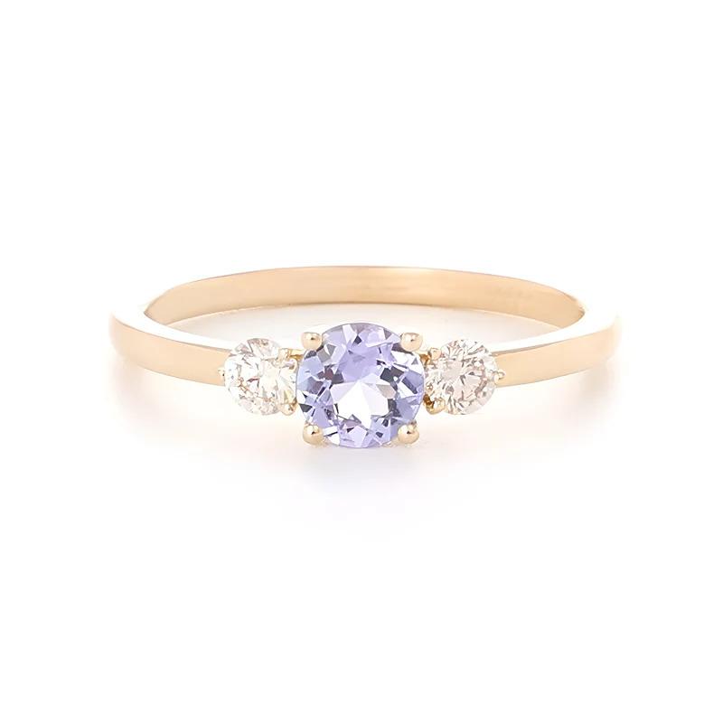 AURI GEMS 9CT YG TANZANITE & DIAMOND RING