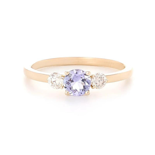 AURI GEMS 9CT YG TANZANITE & DIAMOND RING