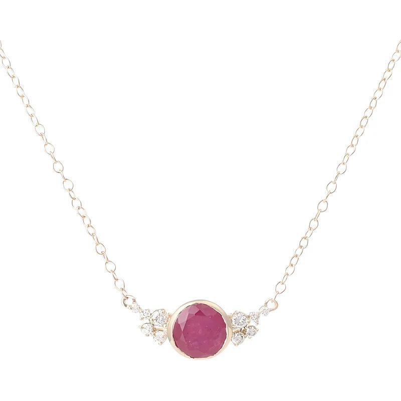 AURI GEMS 9CT YG RUBY & DIAMOND NECKLACE