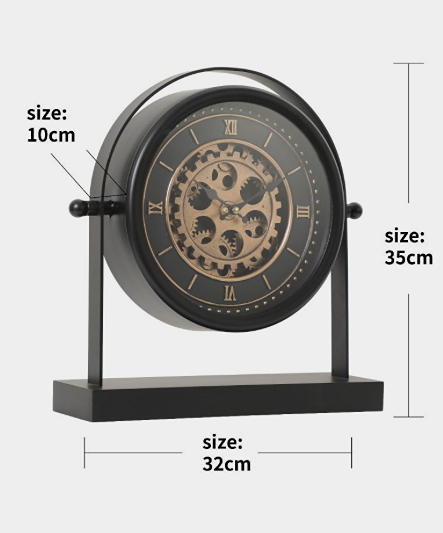 INDUSTRIAL COGS MANTLE CLOCK