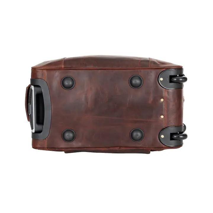 LEATHER WHEELED DUFFEL BAG