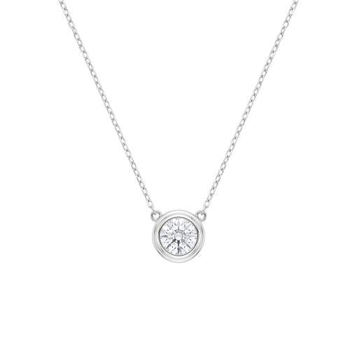 SS BEZEL CZ NECKLACE