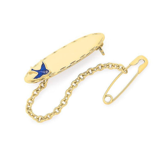 SS GOLD PLATED BLUEBIRD BROOCH