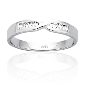 9YG CROSS OVER DIAMOND WEDDER