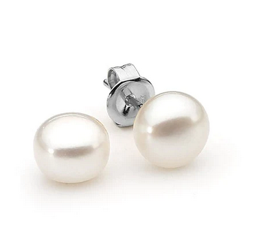 SS FRESHWATER BUTTON PEARL STUD
