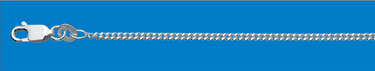 STERLING SILVER DIAMOND CUT  CURB CHAIN - 40CM