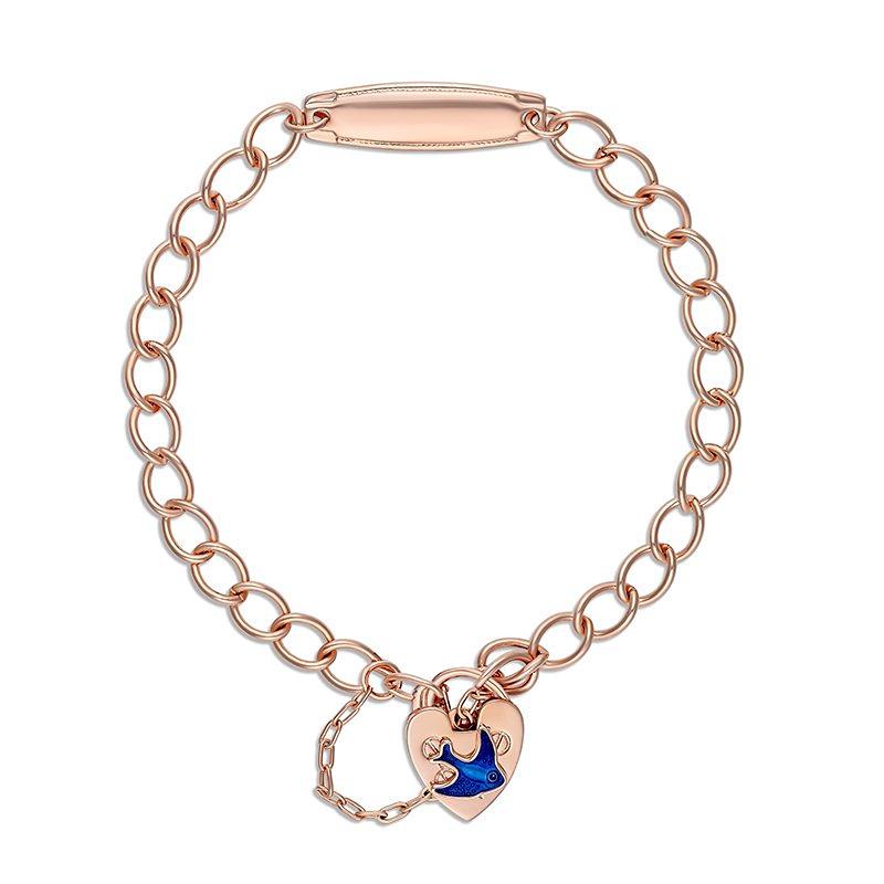 RGP BABY ID BRACELET WITH BLUE BIRD PADLOCK