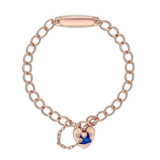 RGP BABY ID BRACELET WITH BLUE BIRD PADLOCK