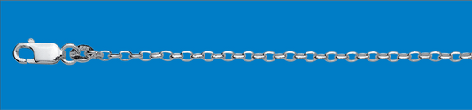STERLING SILVER OVAL  BELCHER CHAIN - 50CM