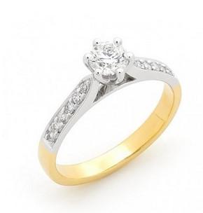 18CT Y/W DIAMOND ENGAGEMENT RING