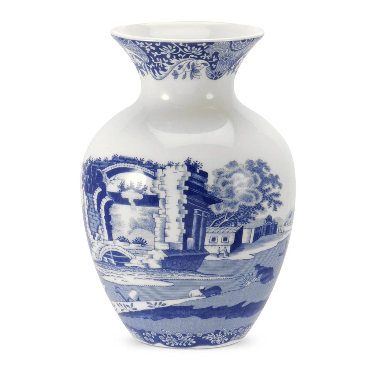 SPODE BLUE ITALIAN VASE 15.5CM
