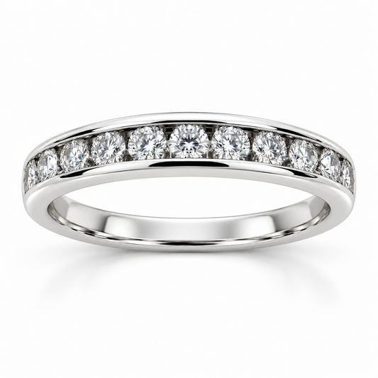 10CT WG DIAMOND 11 STONE ROUND BAND TDW .50CT