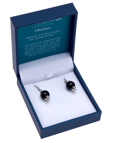POLISHED BLACK OBSIDIAN EARRINGS