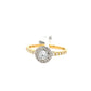 18CT Y/W DIAMOND HALO ENGAGEMENT RING