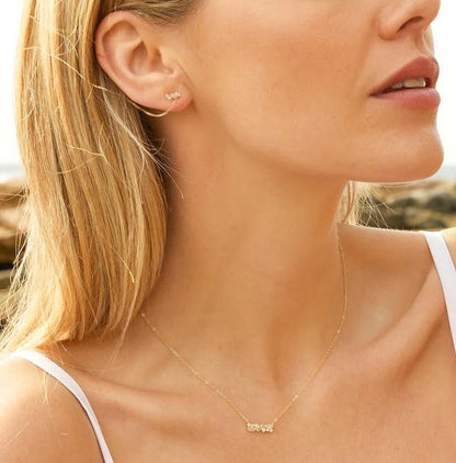 SS/RGP NECKLACE WITH CZ
