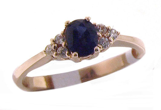 9YG SAPPHIRE & DIAMOND RING