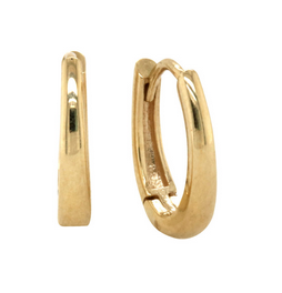 9YG OVAL HUGGIE EARRINGS