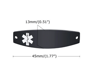 S STEEL BLK  MEDI ALERT PLATE