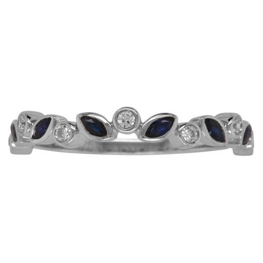 9WG SAPPHIRE & DIAMOND RING