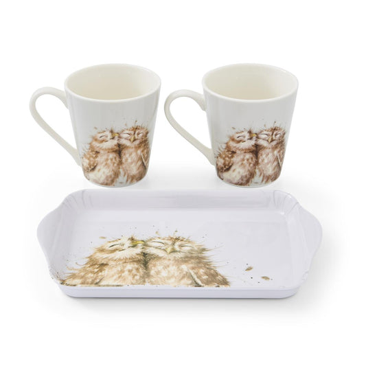 WRENDALE OWL MUG & TRAY SET