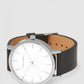 TONY & WILL SILVER WITH BLK LEATHER BAND