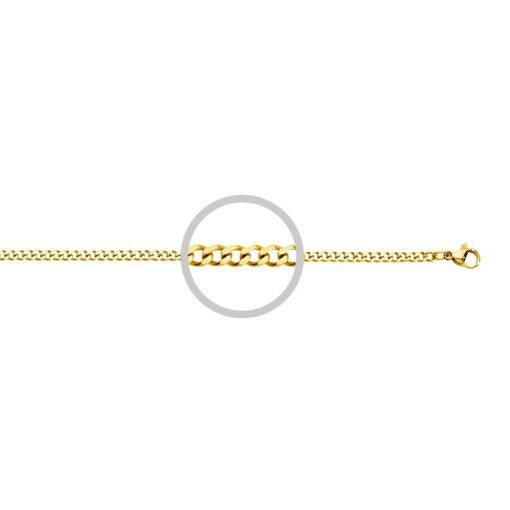 STAINLESS STEEL GOLD PLATED CURB CHAIN - 55CM