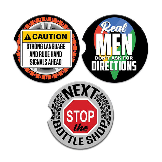 CERAMIC CAR COASTER - REAL MEN DON'T ASK FOR DIRECTIONS