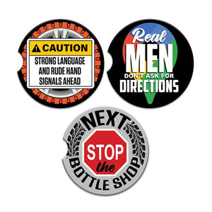 CERAMIC CAR COASTER - REAL MEN DON'T ASK FOR DIRECTIONS
