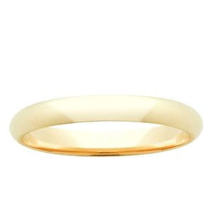 9CT YELLOW GOLD HALF ROUND WEDDING BAND - SIZE N