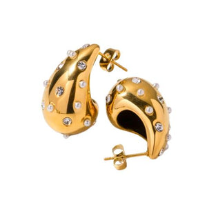 S STEEL TEARDROP EARRINGS