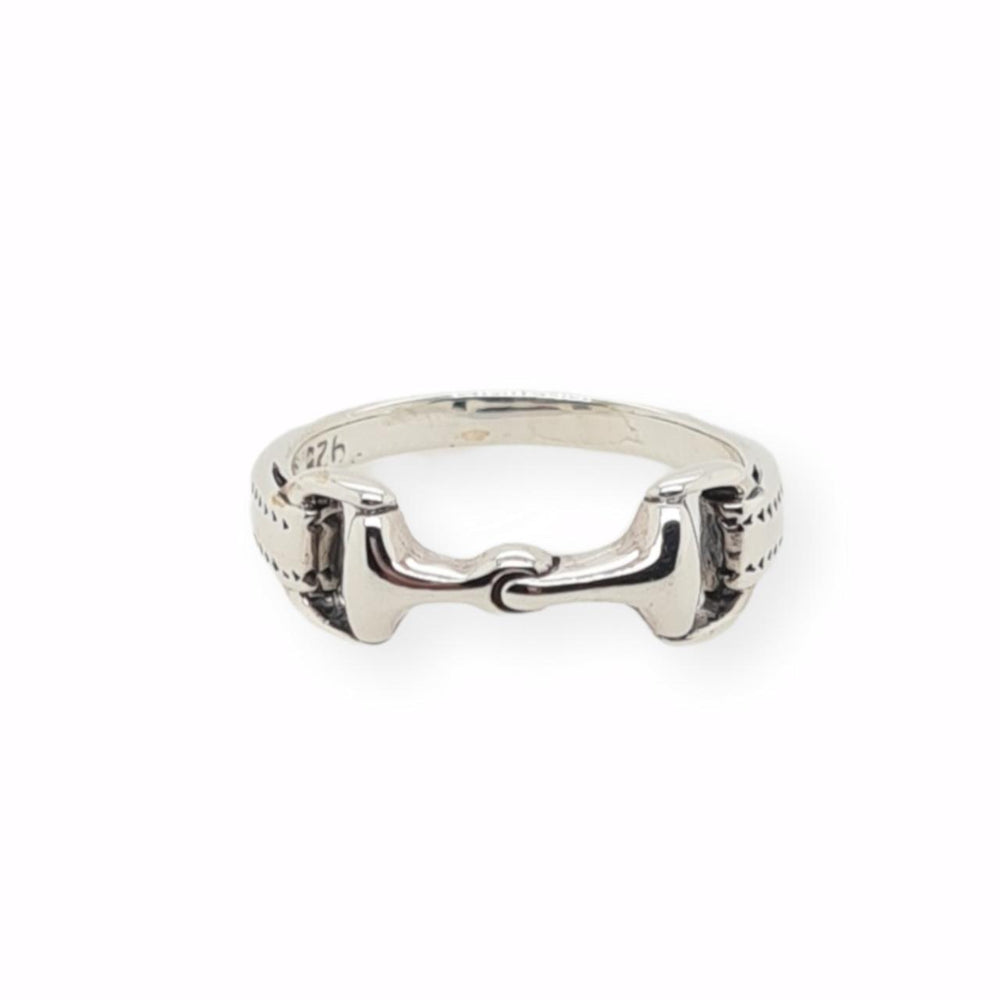 SS DOUBLE BIT CZ SET RING